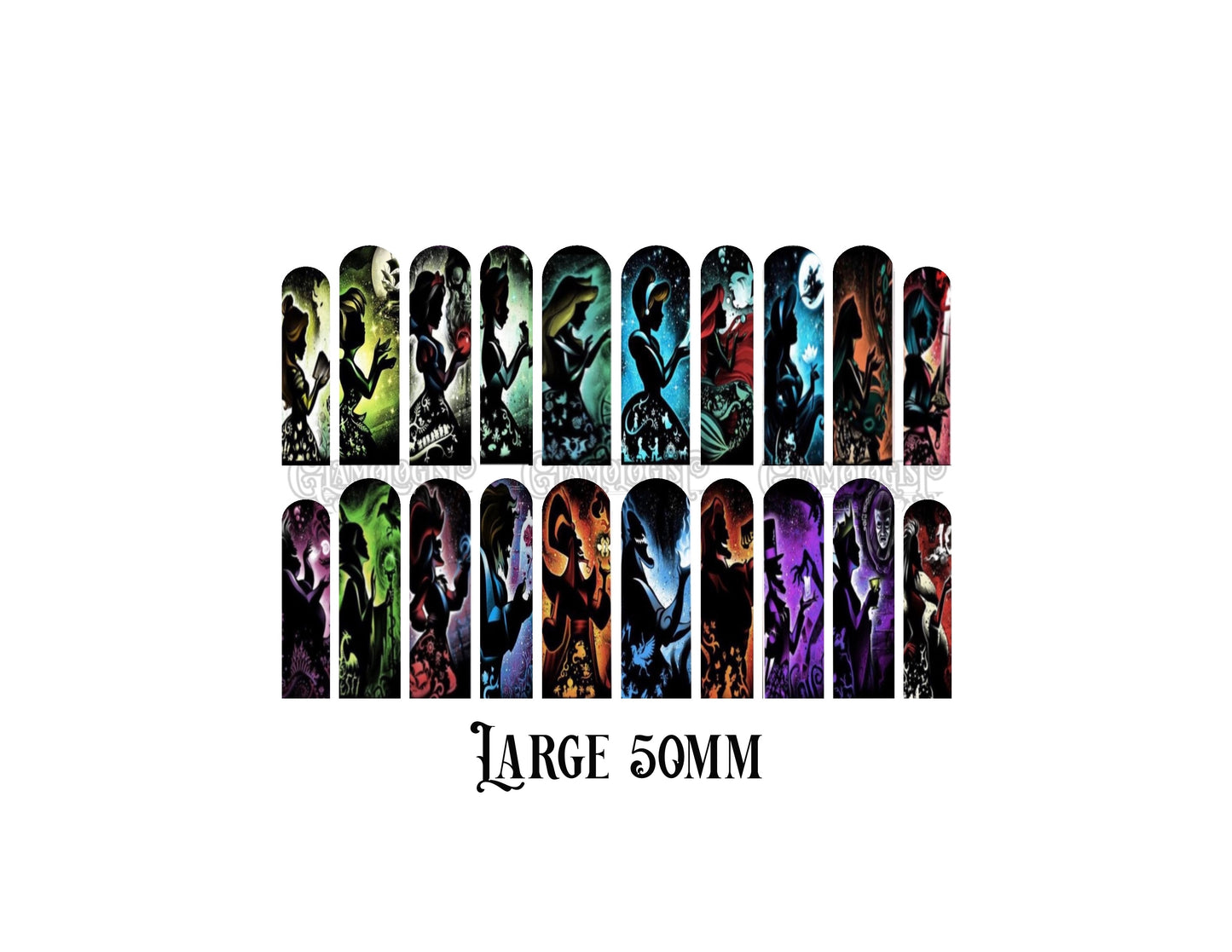 Dark Princess & Villians Nail Decal