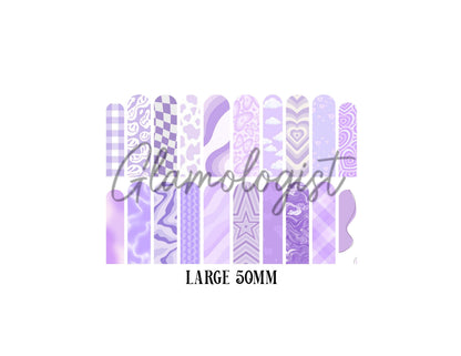 Purple Retro Nail Decal