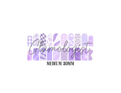 Purple Retro Nail Decal